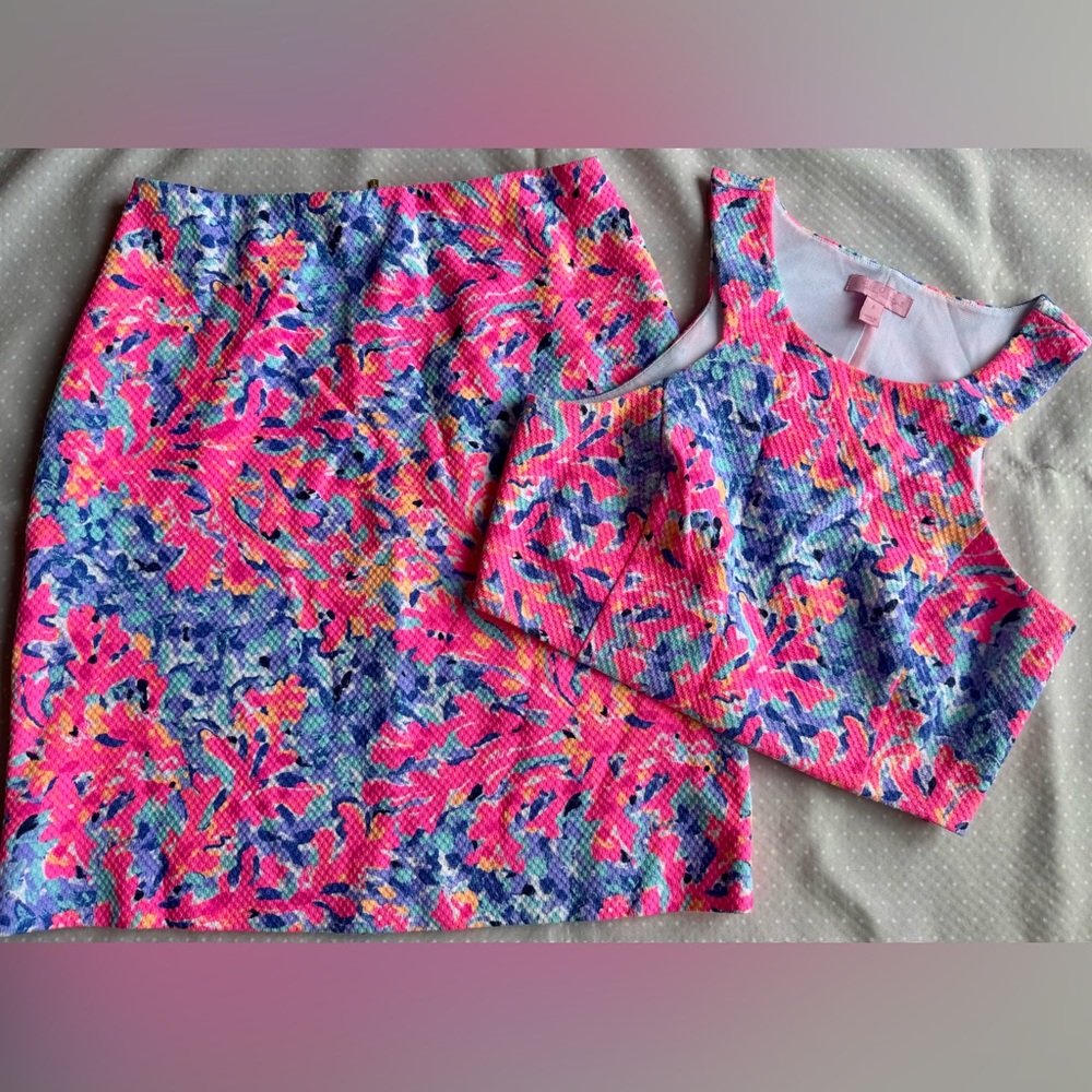 Lilly Pulitzer Pink and Blue Floral Set